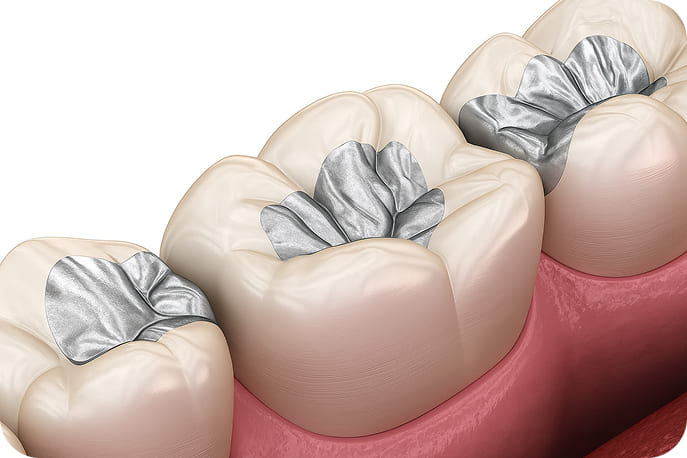 銀歯のイラスト