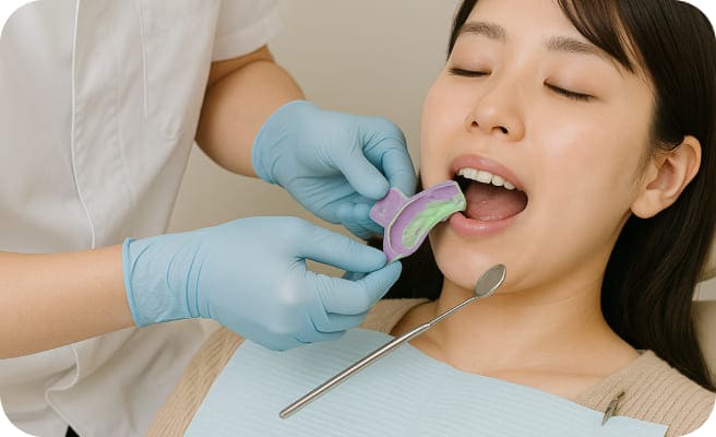 形成・型取り・仮歯の装着の様子