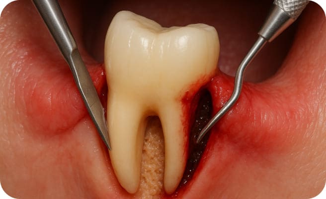 歯の処置中のイラスト