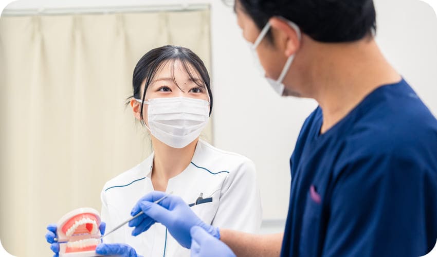 歯科医と助手の写真